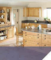 Rounded edged kitchen units fitting and design by Chepstow and Bulwark